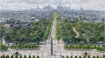 vue aérienne Champs Elysées